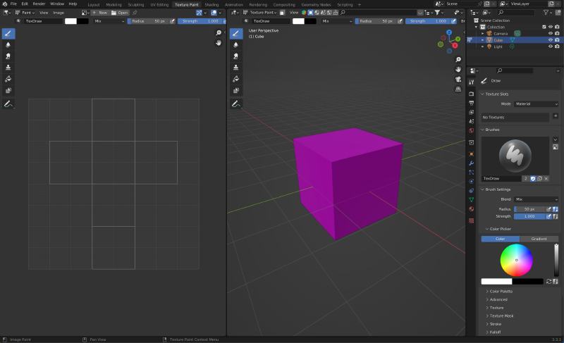 Blender Texture Paint Workspace