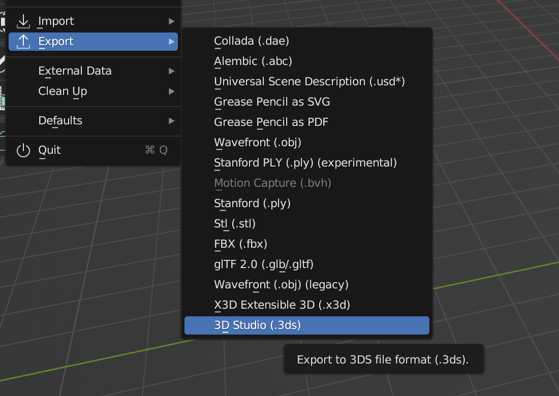 3ds Exports Now Enabled in Blender