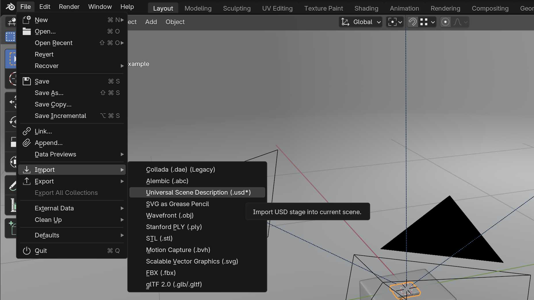 Blender import USD file