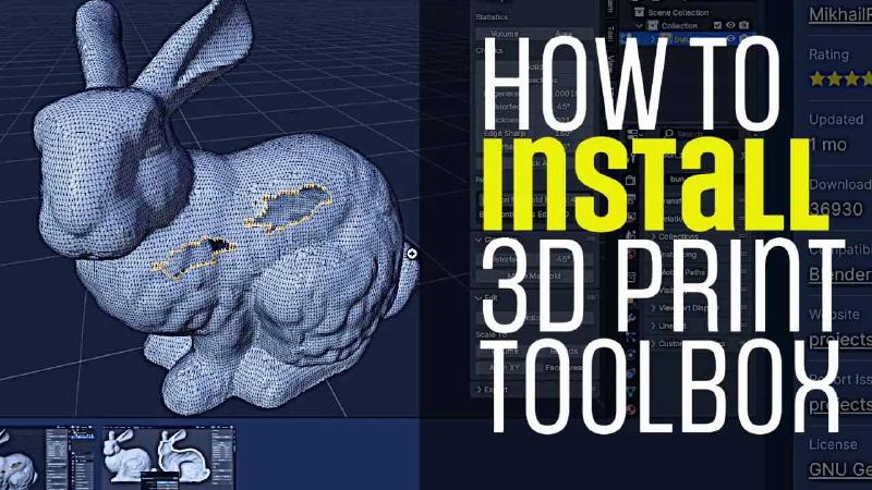 Install 3D Print Toolbox Addon in Blender