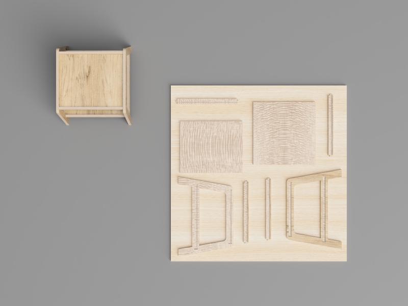 End Table Parts Flat
