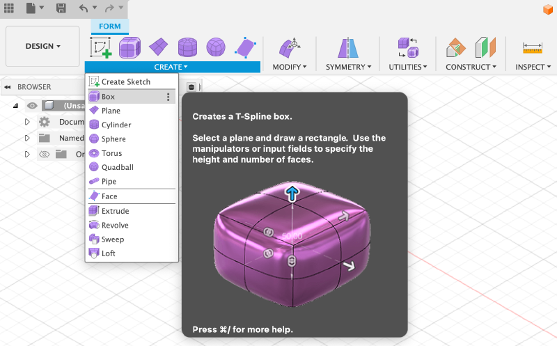 Create a T-Spline Box