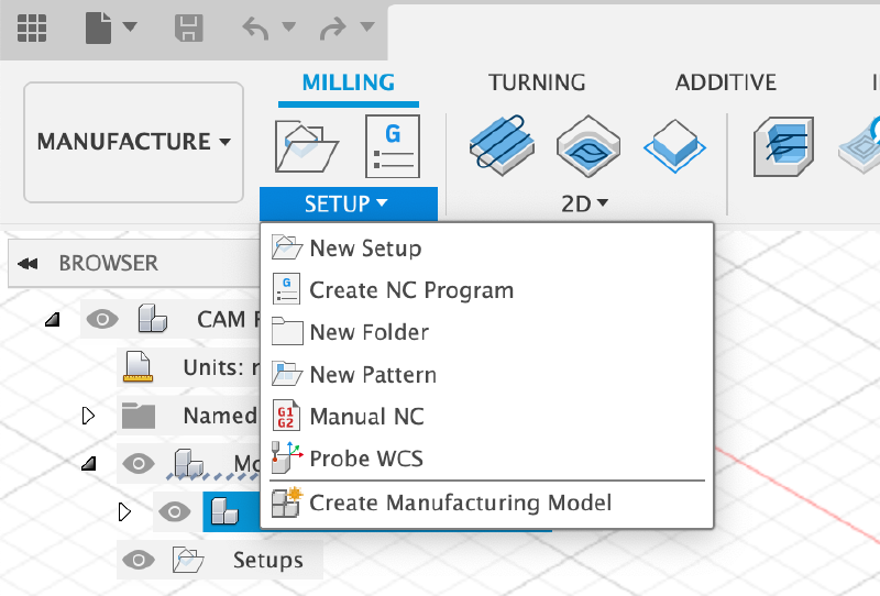 Manufacture Model in Fusion 360