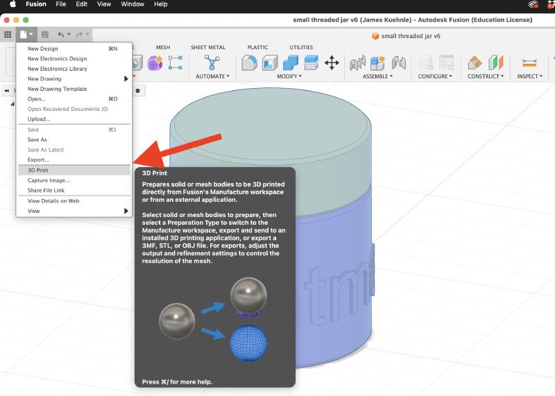 File 3D Print Fusion 360