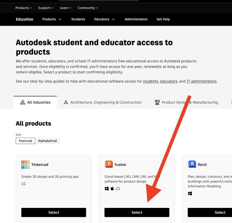 Select Autodesk Fusion