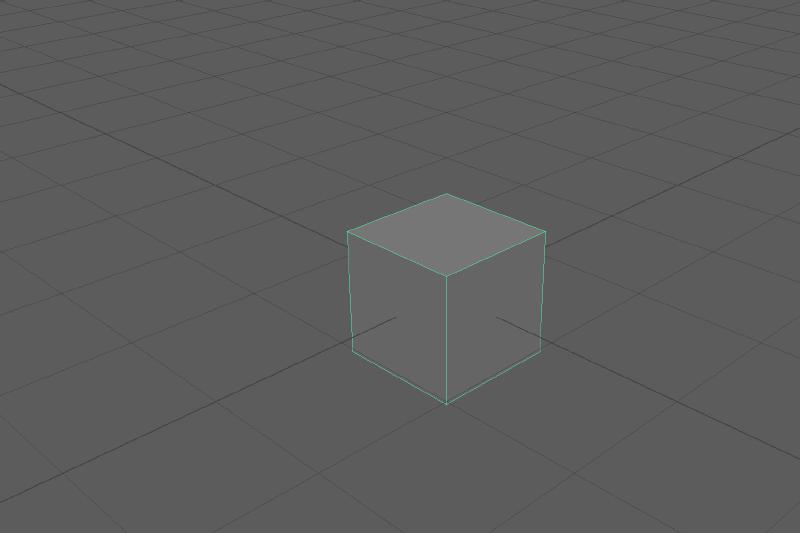 Maya default scene with cube