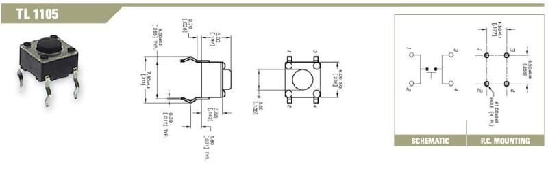 Tactile Switch Information from E-Switch Datasheet