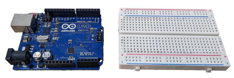 Arduino Uno and a Breadboard