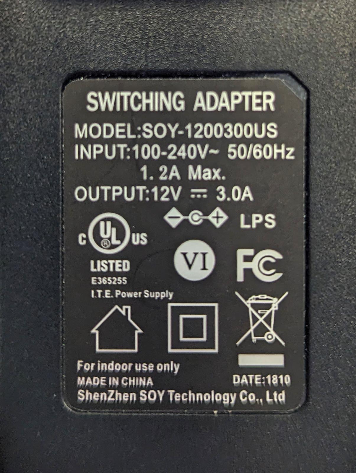 Image of Power Supply Input / Output Specs