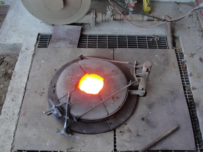 Molten Bronze in Blast Furnace University Alabama in Hunstville