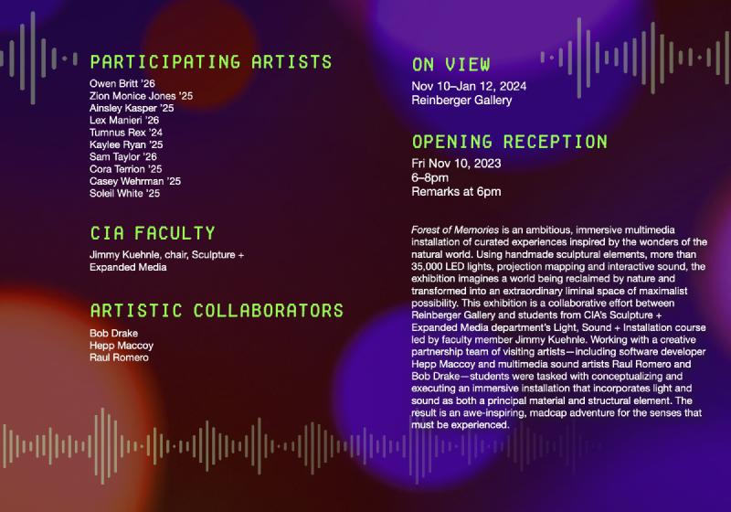 Cleveland Institute of Art Reinberger Gallery Forest of Memories Installation Exhibition Invitation Back