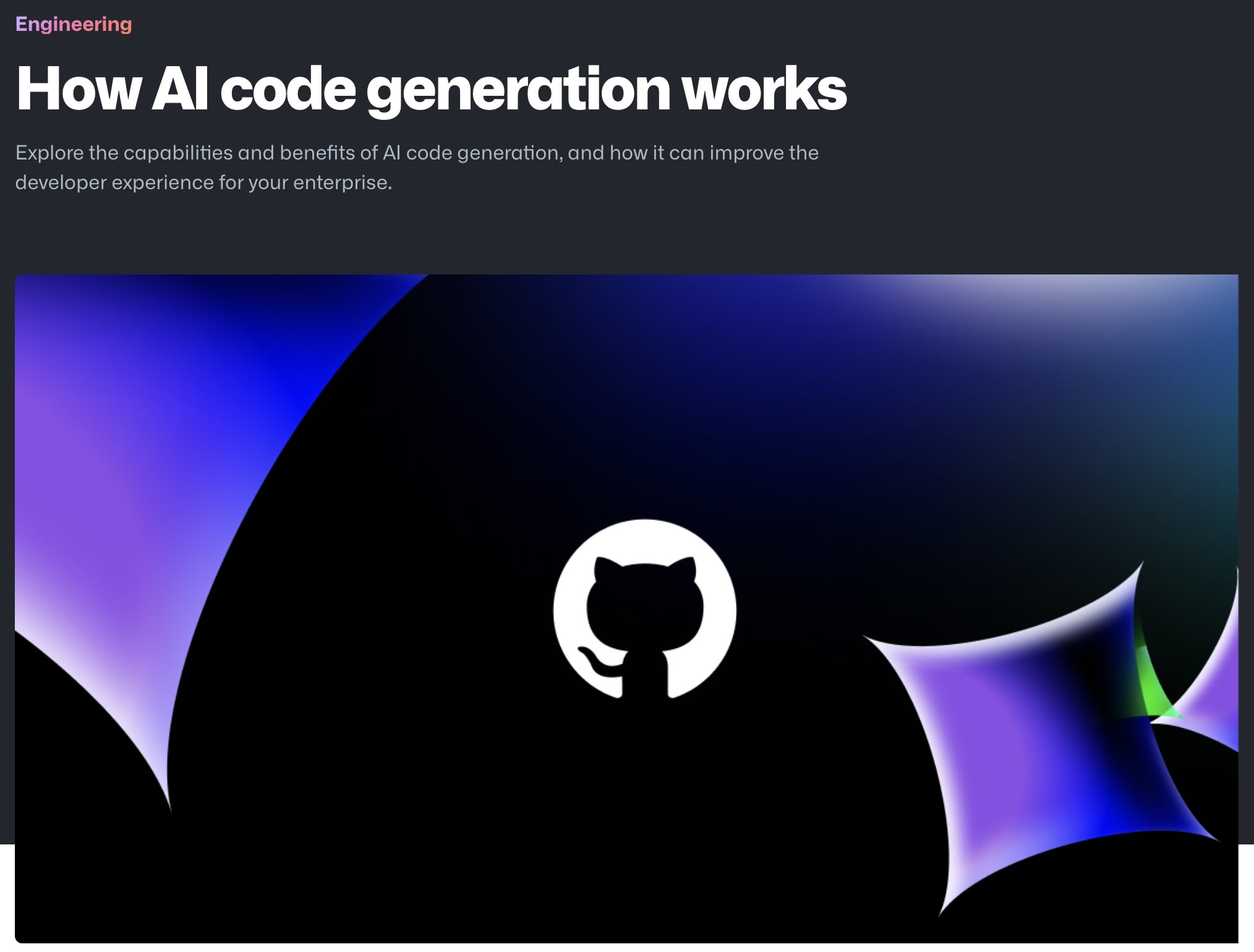 How AI code generation works Article on GitHub