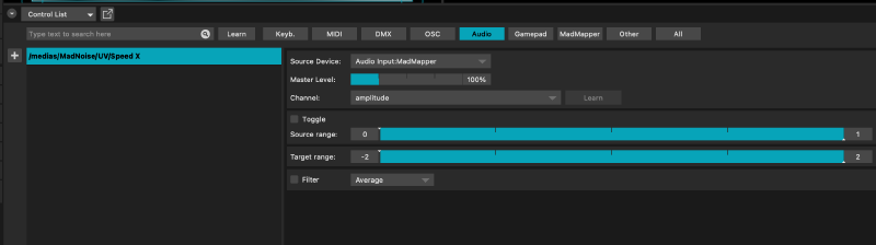 Madmapper control list