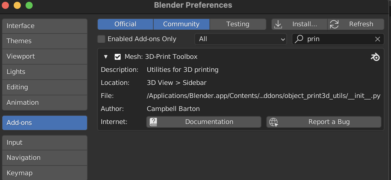Blender Mesh: 3D Print Toolbox