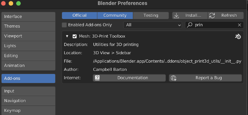 Blender Mesh: 3D Print Toolbox