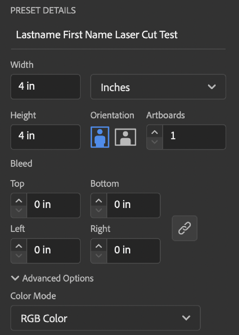 Illustrator Artboard Settings