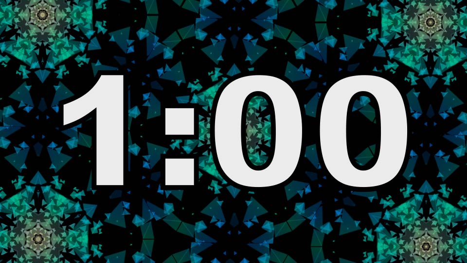1 Minute Timer Blue Kaleidoscope